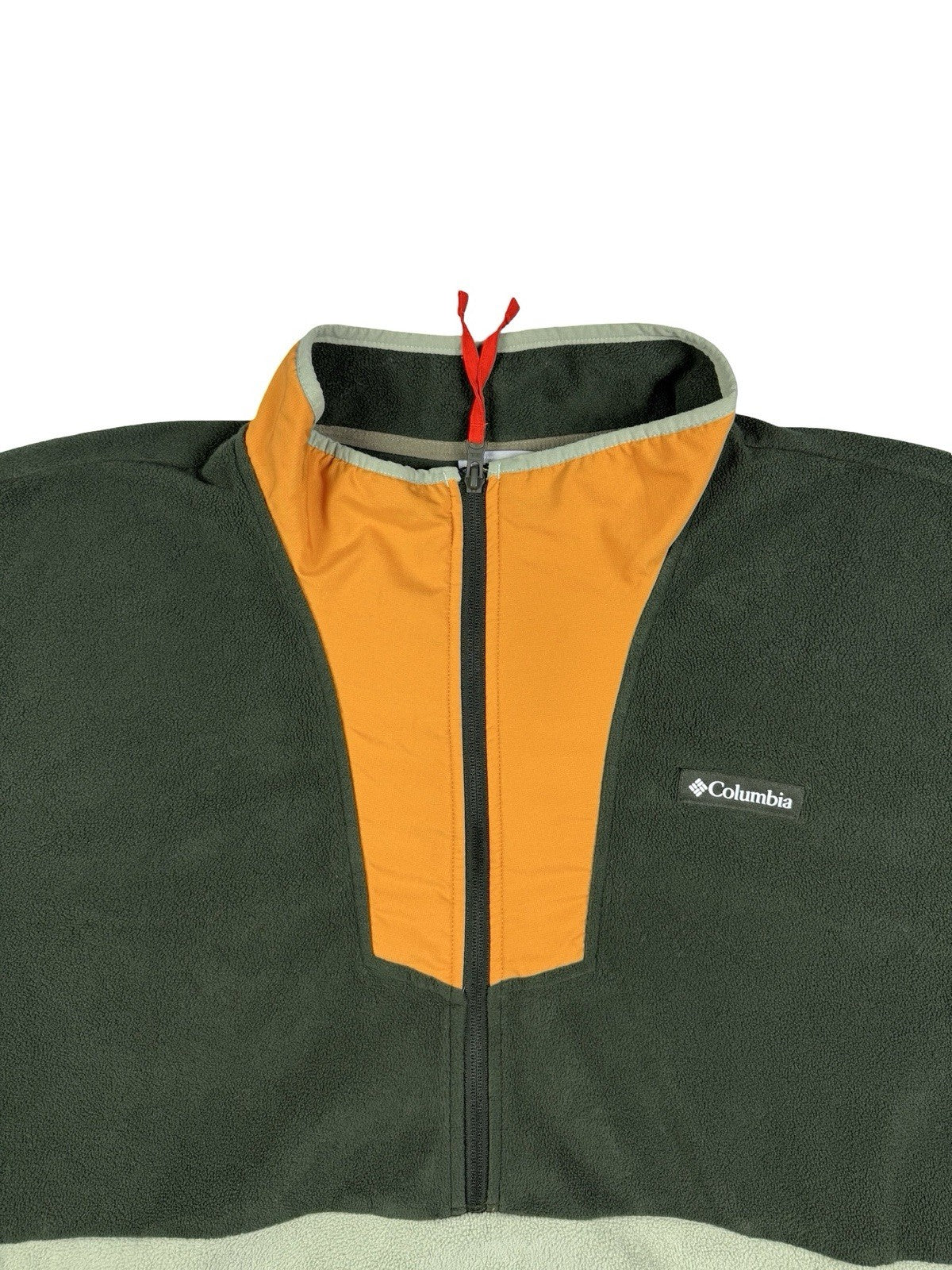 Columbia Green Colourblock Half Zip Outdoor Fleece Jumper 2XL