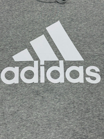 Adidas Grey Spellout Logo Hoodie 2XL