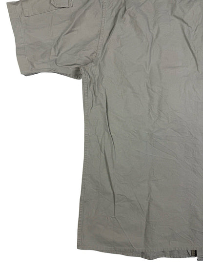 Cabela's Vintage Beige Safari Series Short Sleeve Cargo Shirt Large