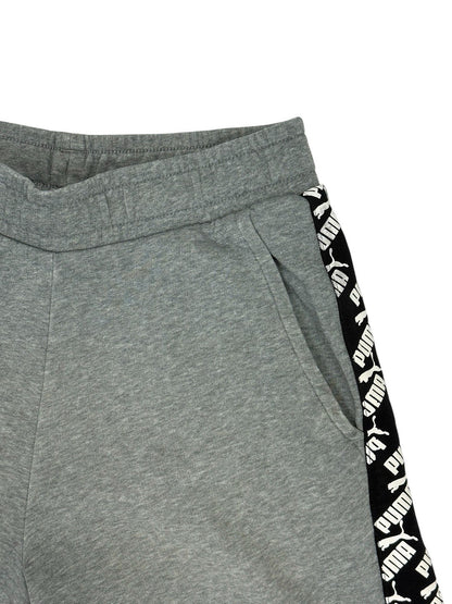 Puma Grey Tape Logo Cotton Blend Shorts Small