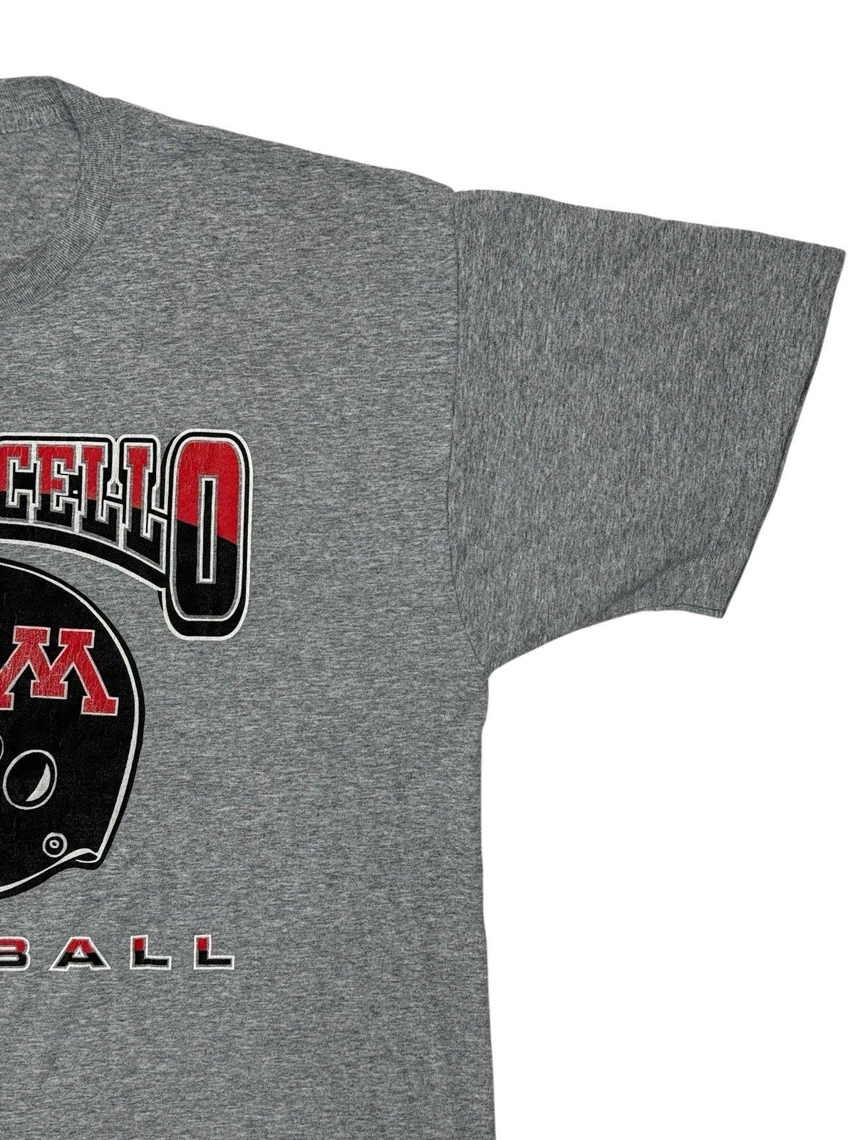 Retro American Football Monticello Printed School Sports Top XL