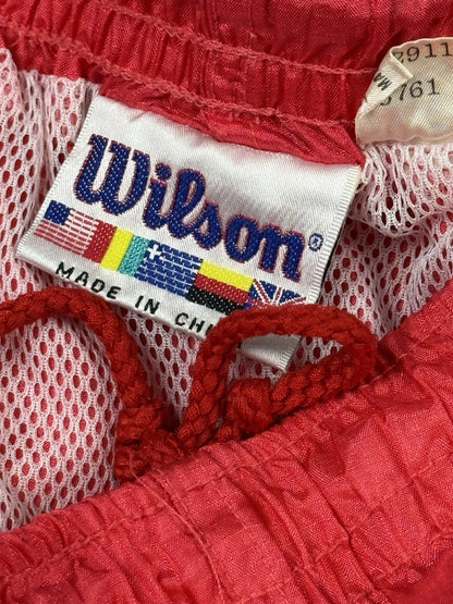 Wilson Vintage Red Nylon Swim Sport Shorts Large