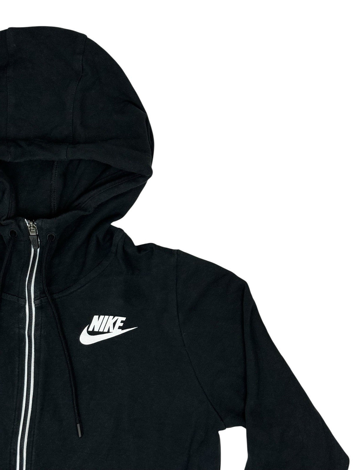 Nike Black Zip Through Printed Logo Running Hoodie Jacket Small