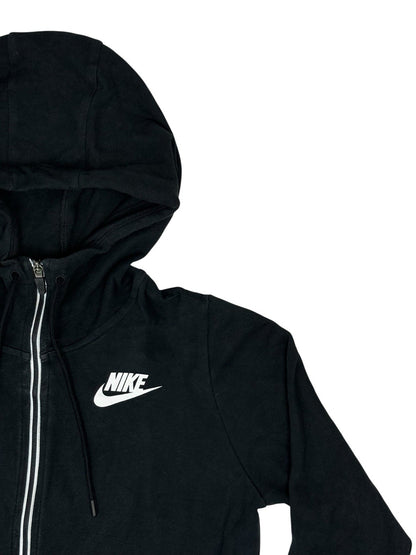 Nike Black Zip Through Printed Logo Running Hoodie Jacket Small