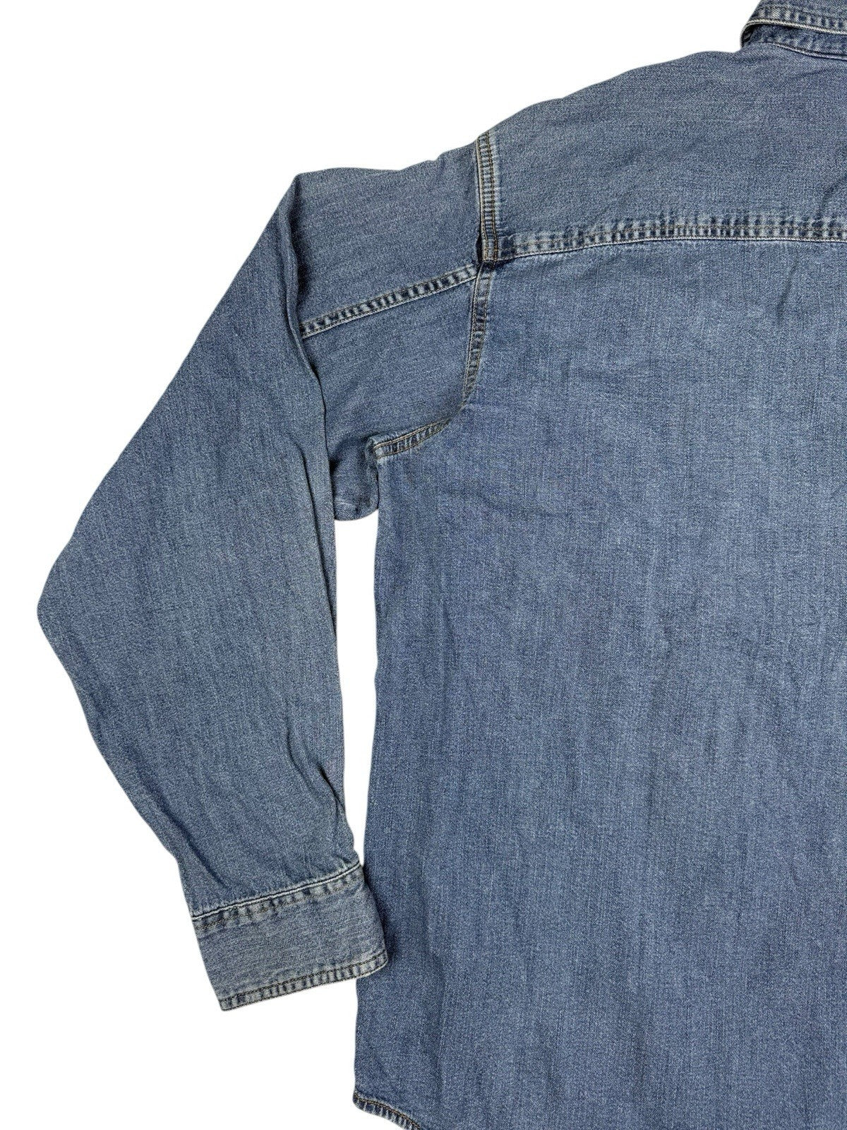 Levi's Blue Cotton Denim Button Up Shirt Large