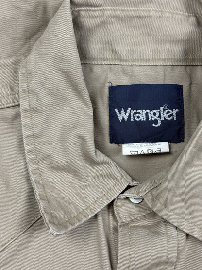 Wrangler Beige Pearl Snap Western Cowboy Shirt XL