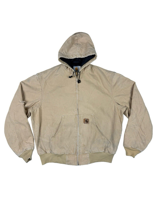 Carhartt Vintage 90s JQ295 Wheat Brown Quilted Canvas Active Jacket Large USA