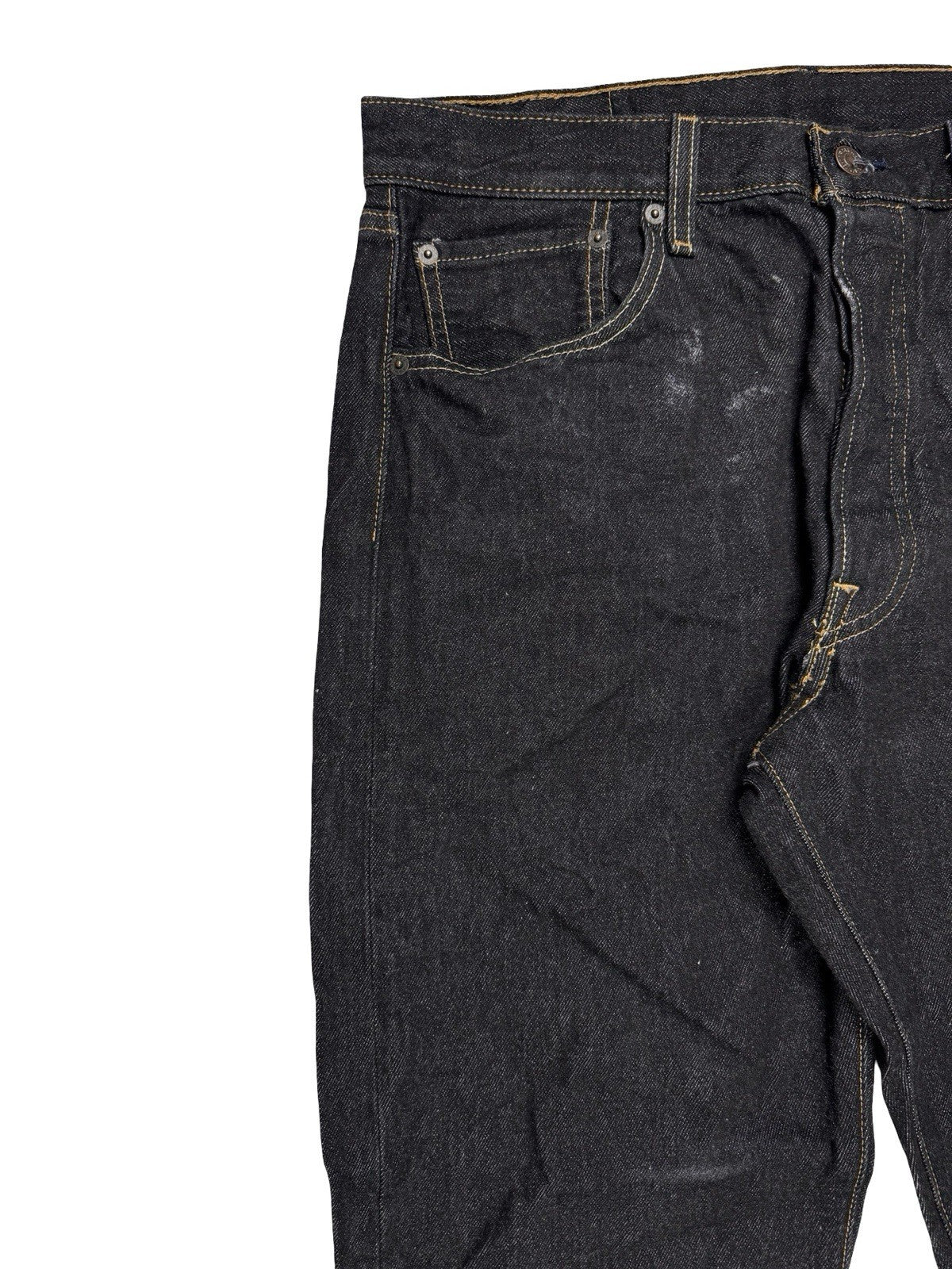 Levi's 501 Dark Blue Denim Grunge Jeans 36W 32L