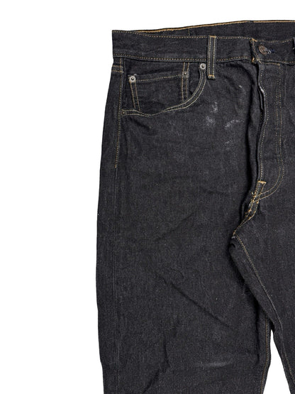 Levi's 501 Dark Blue Denim Grunge Jeans 36W 32L