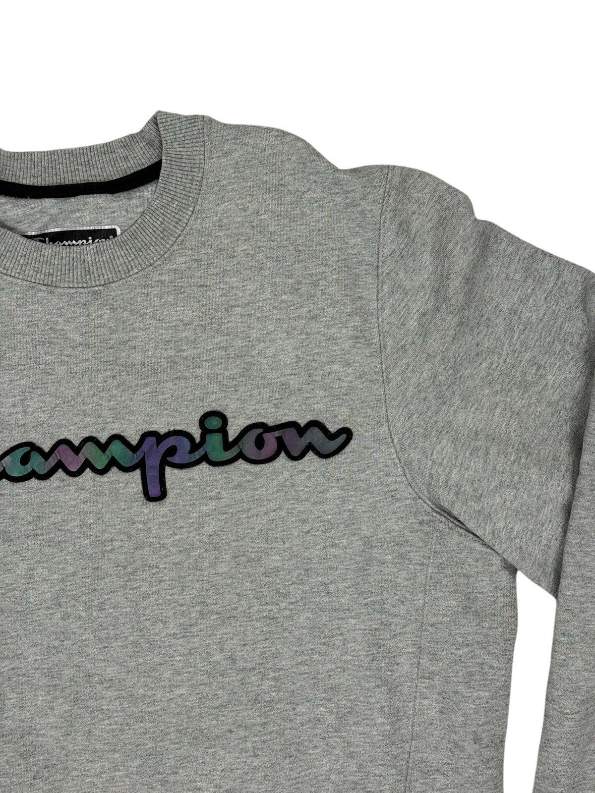 Champion Grey Reflective Logo Jumper Small