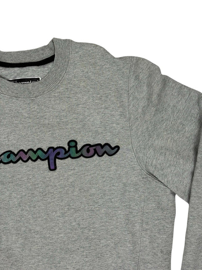 Champion Grey Reflective Logo Jumper Small