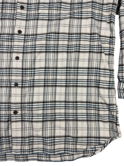 Carhartt Rugged Flex Relaxed Fit White Plaid Flannel Button Shirt 2XL Tall