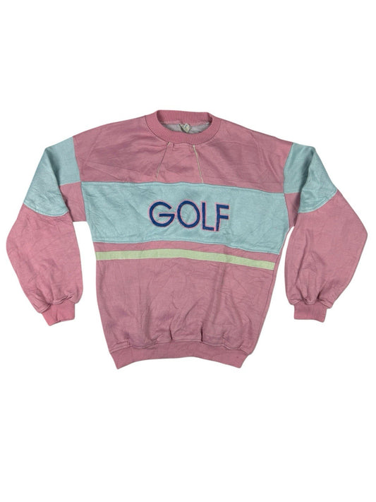 Vintage 80's 90's Neon Pink Golf Jumper Small/Medium