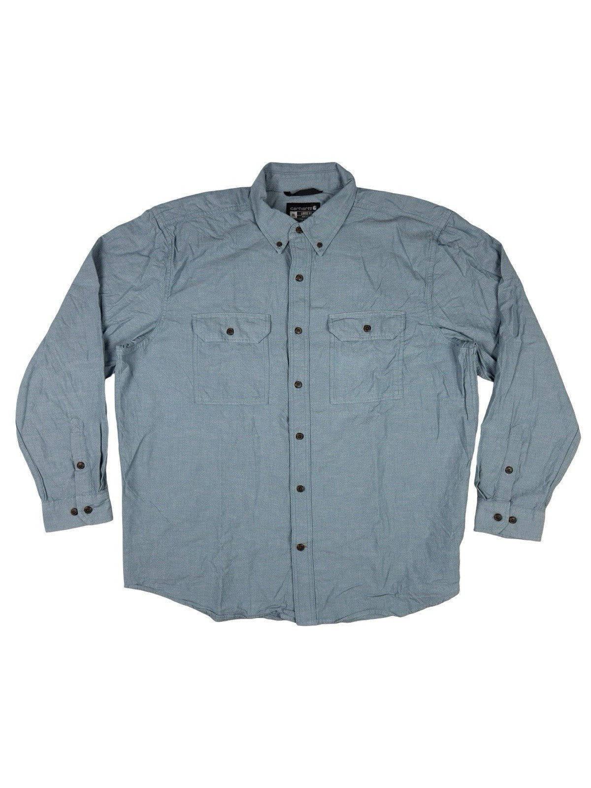 Carhartt Loose Fit Midweight Denim Blue Chambray Long Sleeve Shirt XL