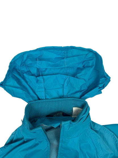 Woolrich Woman Retro Blue Zip Rain Jacket Medium