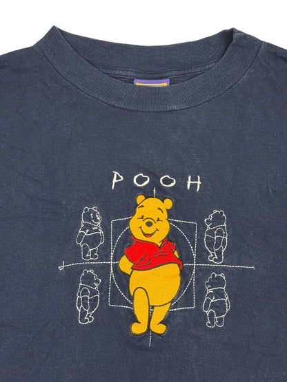 Disney Vintage Blue Winnie the Pooh Embroidered Top Large