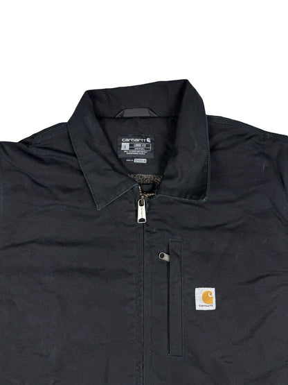 Carhartt Black Sherpa Lined Loose Fit Jacket Large