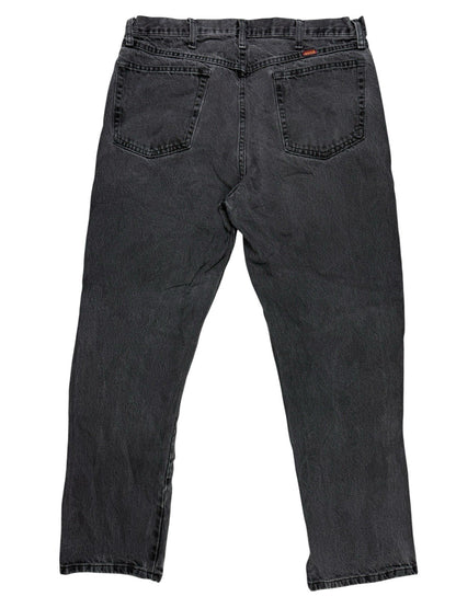 Rustler Faded Black Vintage Straight Leg Denim Jeans 36W 30L