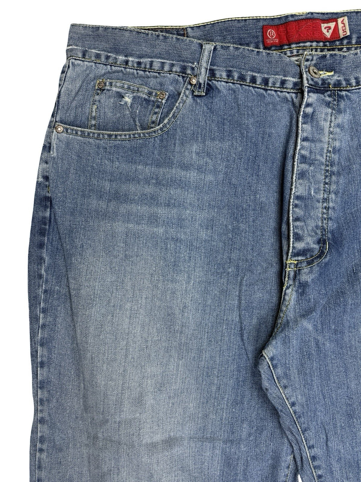 Guess Retro Y2K Distressed Denim Relaxed Fit Jeans 44W 32L