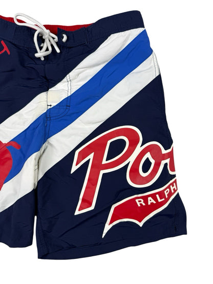 Polo Ralph Lauren Blue Big Logo Lined Swim Trunk Shorts Medium