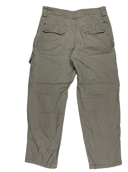 Duluth Beige Cargo Carpenter Denim Jeans 32W 30L
