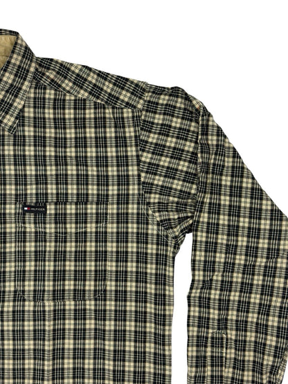 Tommy Hilfiger Retro Beige Plaid Cotton Shirt Medium