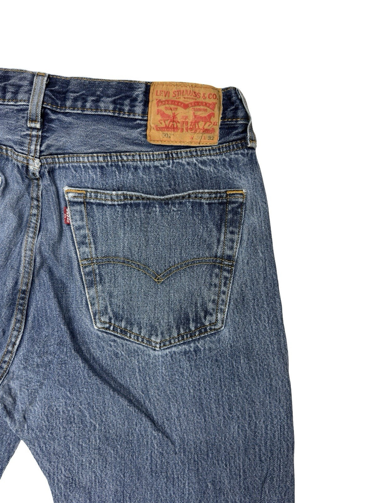 Levi's 501 Blue Straight Leg Denim Jeans 36W 32L