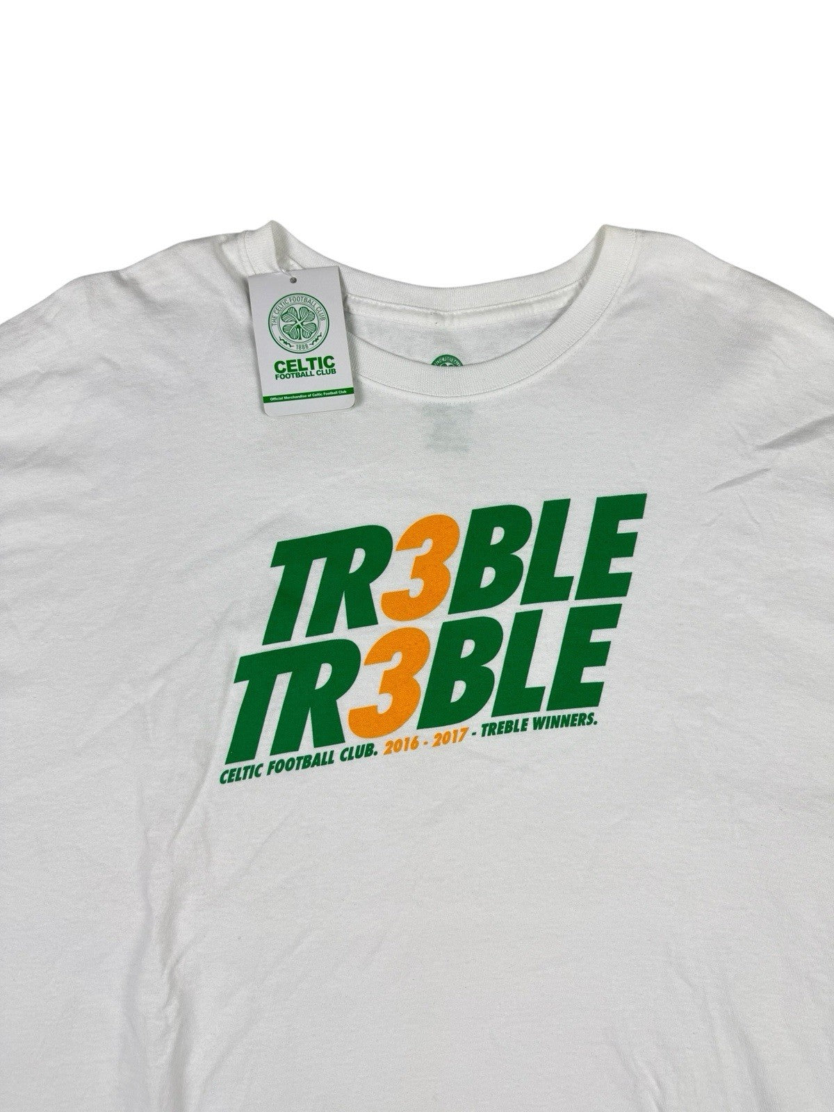 Celtic FC Treble Treble White Top 3XL