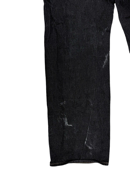 Levi's 501 Dark Blue Denim Grunge Jeans 36W 32L