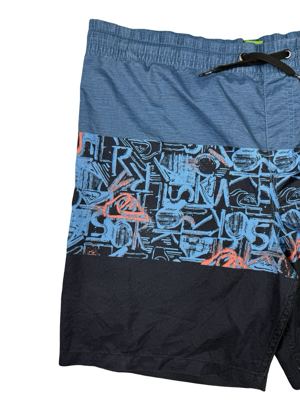 Quiksilver Retro Blue Patterned Polyester Lined Swim Trunks 36W