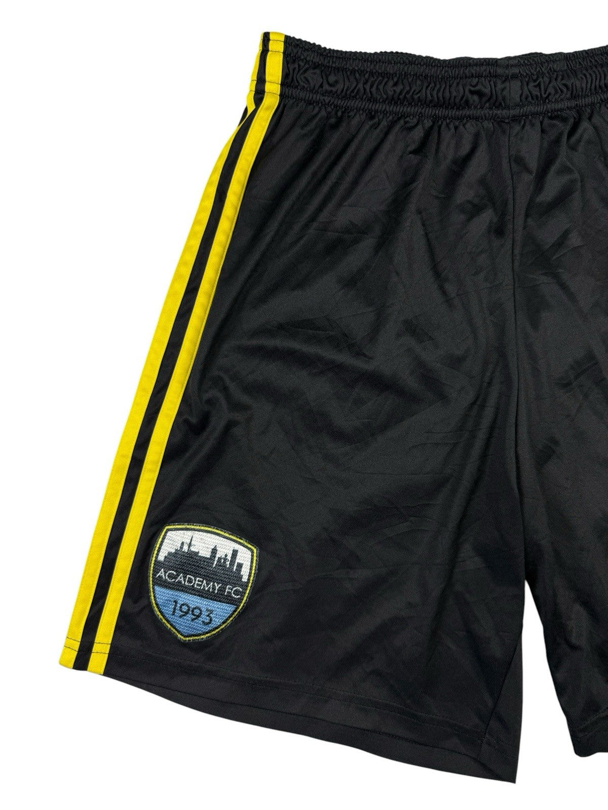 Adidas Black/Yellow Polyester Sport Shorts Blitz Academy FC Medium