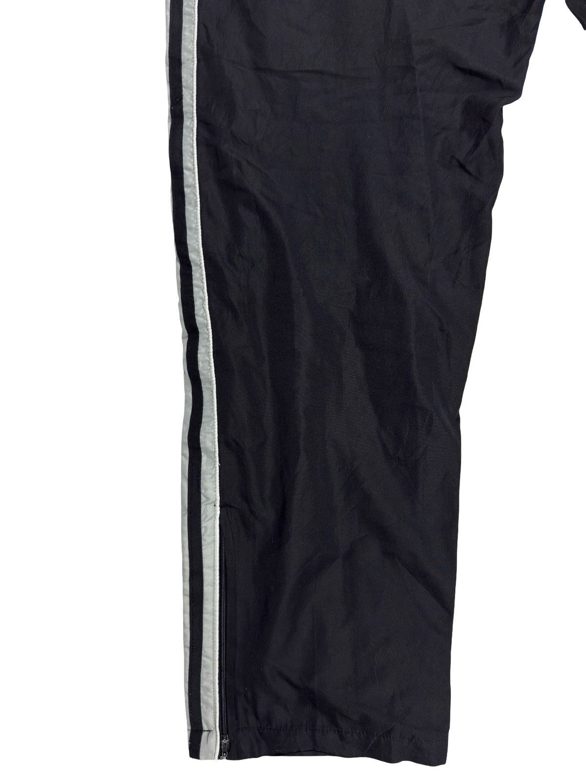 Adidas Vintage Lined Black Polyester Tracksuit Bottoms Pant Trousers Large