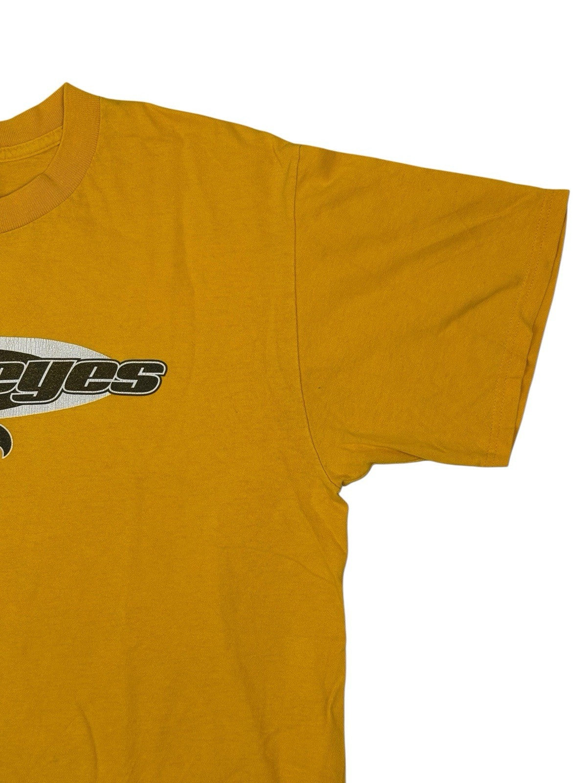 Iowa Hawkeyes Retro Yellow Printed Cotton American College Sports Top Large