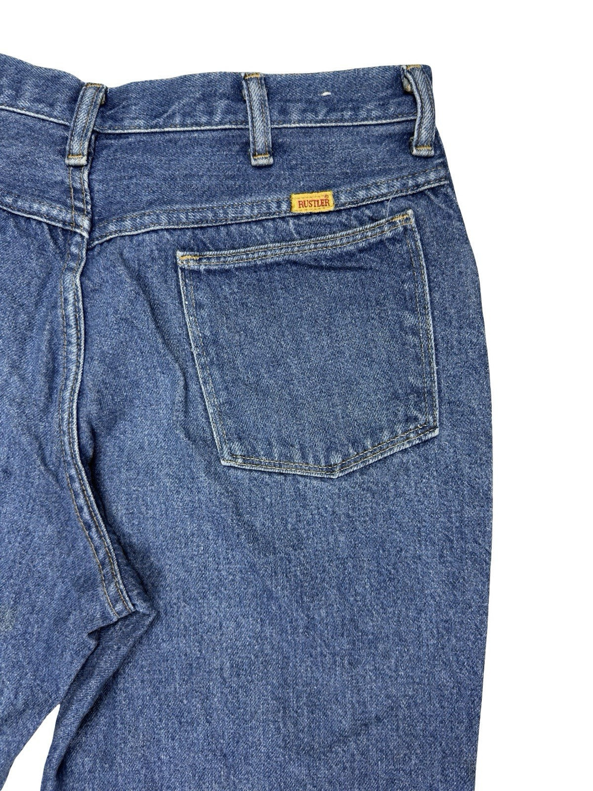 Rustler Wrangler Blue Denim Straight Leg Jeans 32W 30L