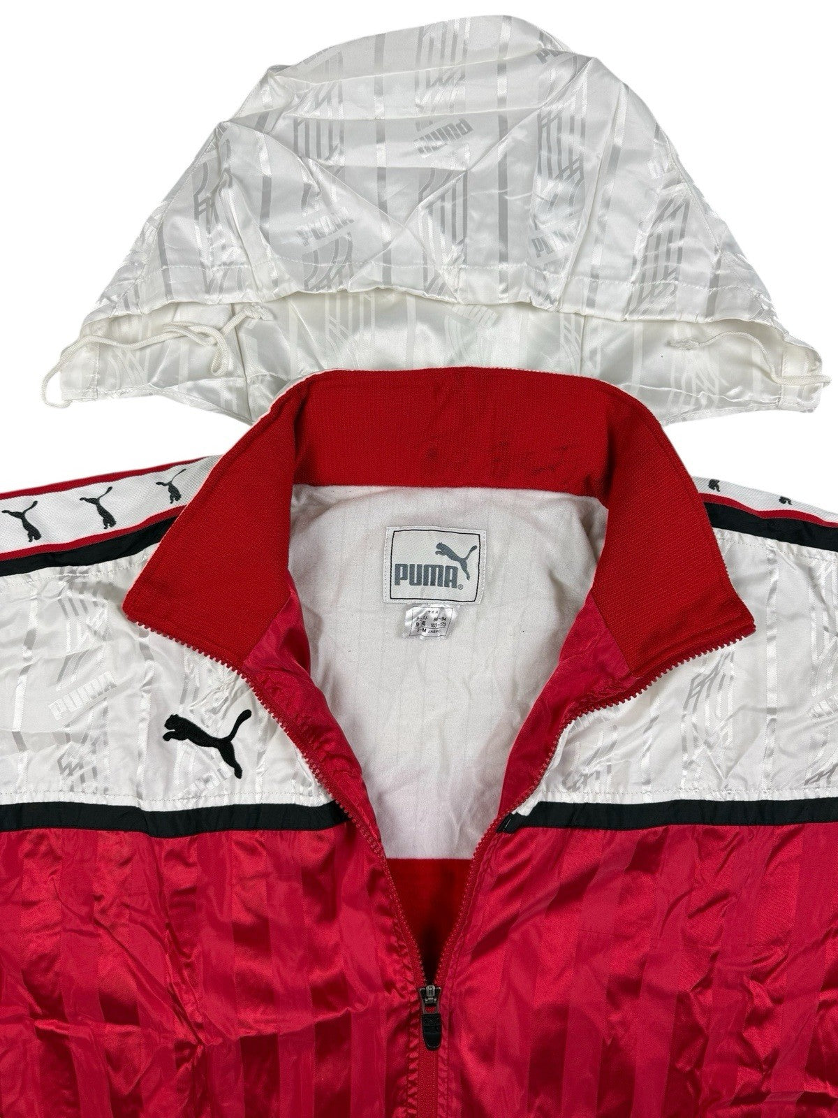 Puma Retro Japanese Line Red Striped Zip Y2K Track Jacket Small