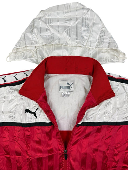 Puma Retro Japanese Line Red Striped Zip Y2K Track Jacket Small