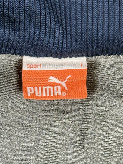 Puma Retro Blue Striped Japanese Football Track Jacket Large