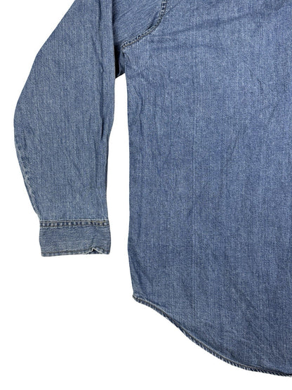 Levi's Vintage Red Tab Blue Chambray Denim Western Shirt Large