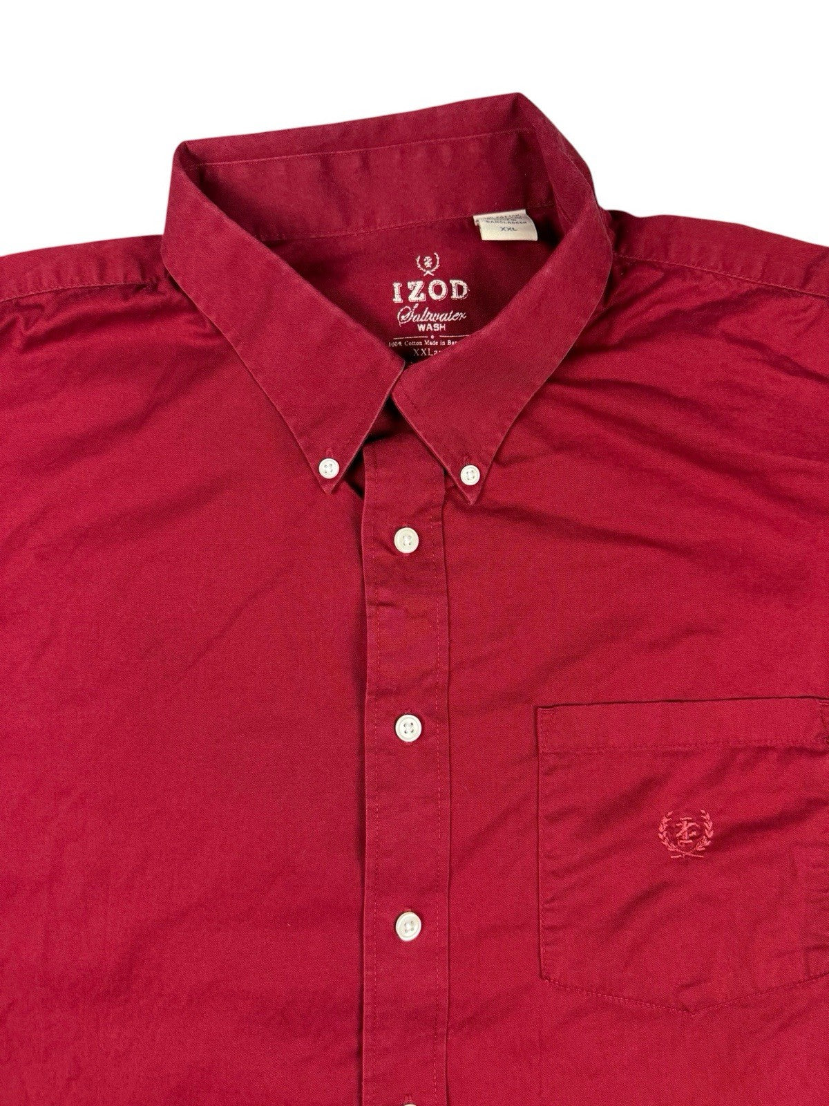 IZOD Retro Red Button Up Collared Shirt 2XL