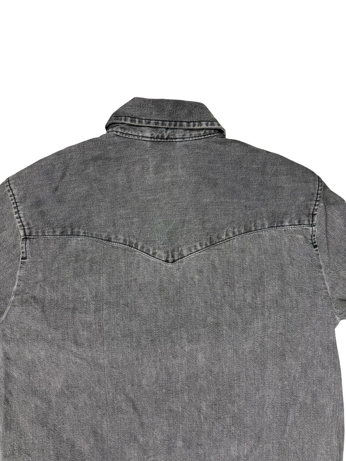Levi's Faded Grey Pearl Snap Western Cotton Denim Shirt Small