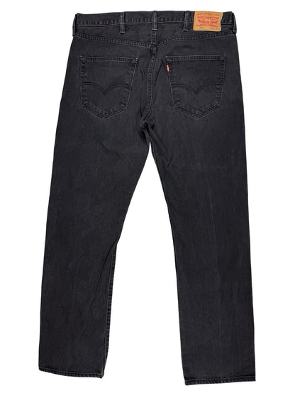 Levi's 501 Black Denim Straight Leg Jeans 38W 32L