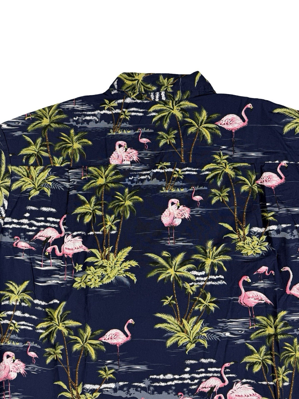 Vintage Ky's Blue Hawaiian Cotton Beach Holiday Flamingo Tropical Shirt XL
