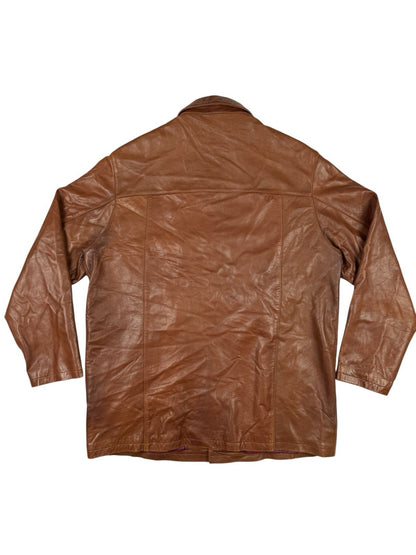 Joseph Barry Retro Brown Genuine Leather Jacket Large