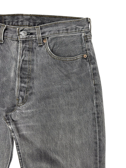 Levi's 501 Vintage Grey Straight Leg Button Fly Denim Jeans 32W 32L Made in UK