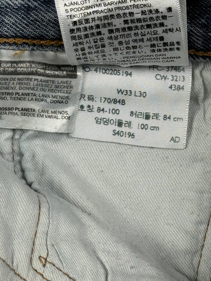 Levi's 501 Straight Leg Blue Denim Jeans 33W 30L