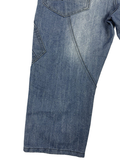Airwalk Blue Denim Long Cargo Shorts Small 30W