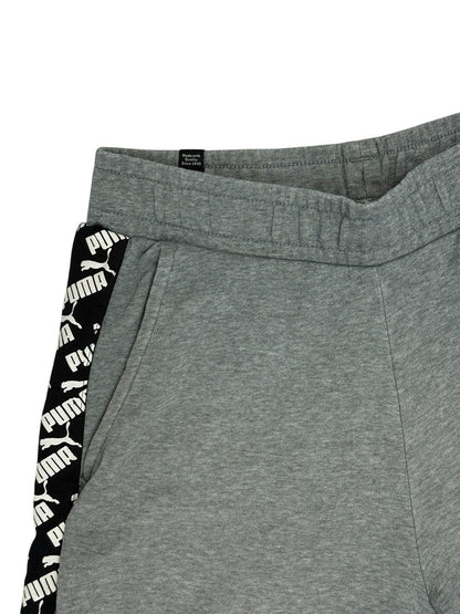 Puma Grey Tape Logo Cotton Blend Shorts Small