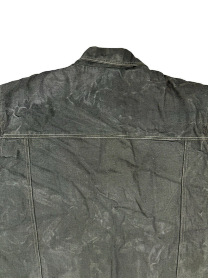 Barcode Jeans Grey Denim Y2K Sherpa Lined Utility Jacket XL
