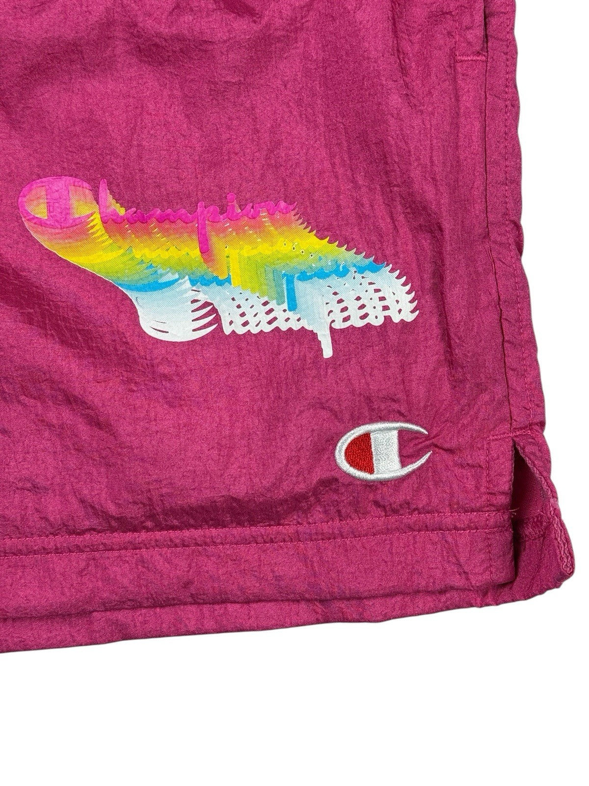 Champion Pink Heritage Retro Colourway Lined Sports Shorts Small