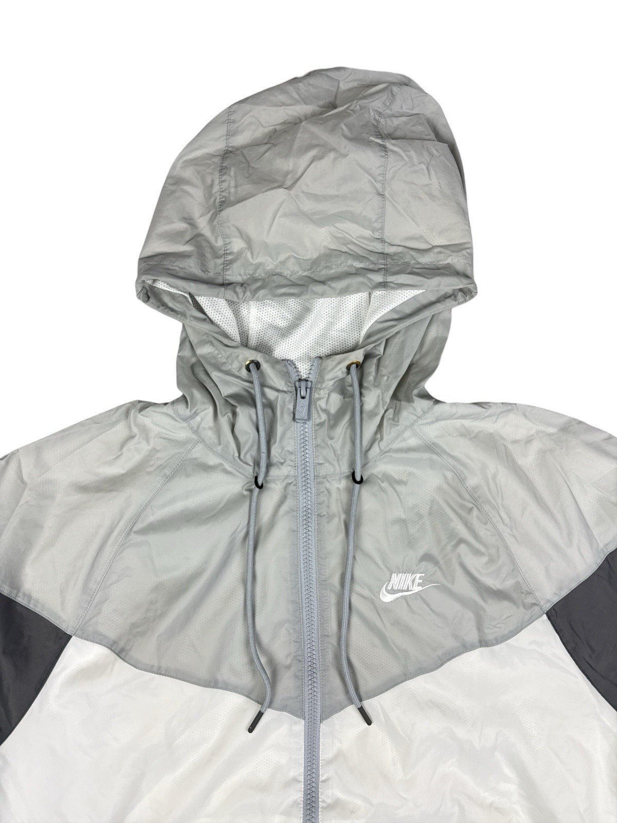 Nike Grey Nylon Windrunner Hooded Track Jacket XS